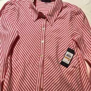 Banana Republic Red and White Striped Blouse